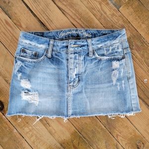 EUC American Eagle button fly jean skirt